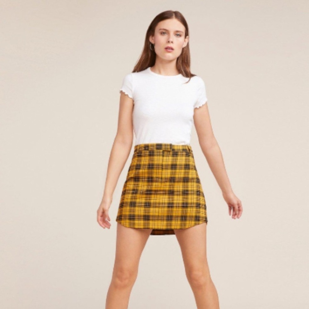 BB Dakota fall mini skirt in mustard plaid